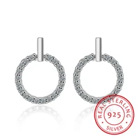 pure sterling silver 925 lovely round stud earrings for women with tiny cz minimalist 925 earrings jewellery gifts bijoux