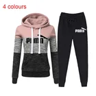 Зимняя женская спортивная одежда, комплект из 2 предметов, толстовка + штаны, женский спортивный костюм, толстовка с капюшоном, спортивные брюки