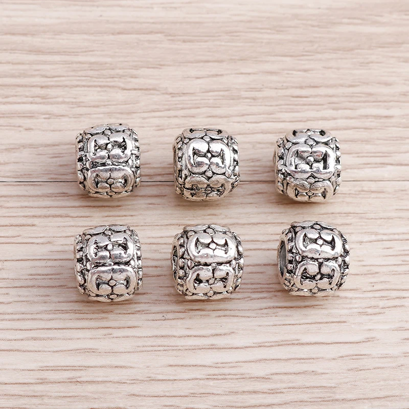

15pcs Tibetan Silver Color Metal Spacer Beads for Jewelry Making Big Hole 5mm Loose Spacer Beads Fit DIY Bracelet Necklace Gift