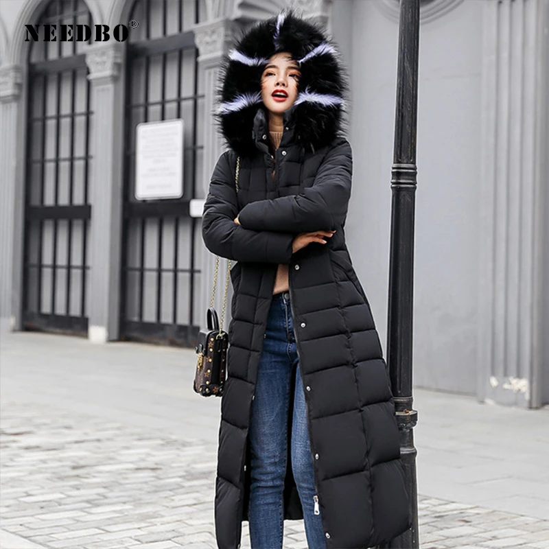 Winter Jacket Women Long Parka Mujer 2023 Slim Casaco Feminine Coat Women Jacket Long Winter Coat Women Fur Hood Padded Outwear