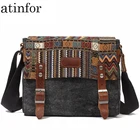 Брендовые винтажные повседневные холщовые сумки-мессенджеры atinfor, Мужские квадратные маленькие сумки-Кроссбоди