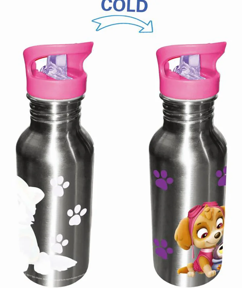 cold color changing Детские алюминиевые бутылки для воды, волшебные бутылки, меняющие цвет, 600 мл, PP, для девочек, без бисфенола, бутылки для воды - Цвет: cold color changing