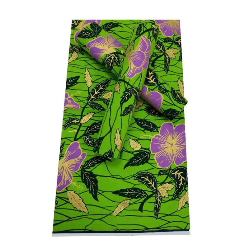 

100%Soft High Quality African Style Nigerian Wax Dye Printed Fabric Cotton Women Party Dress Material For Sewing 6 Yards V-L 10