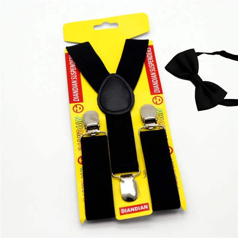 Новинка Эластичные подтяжки с 3 зажимами классические черные для детской одежды