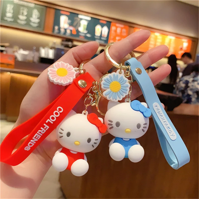 Милый брелок Hello Kitty фигурка модный мультяшный для ключей украшение подвеска Sanrio
