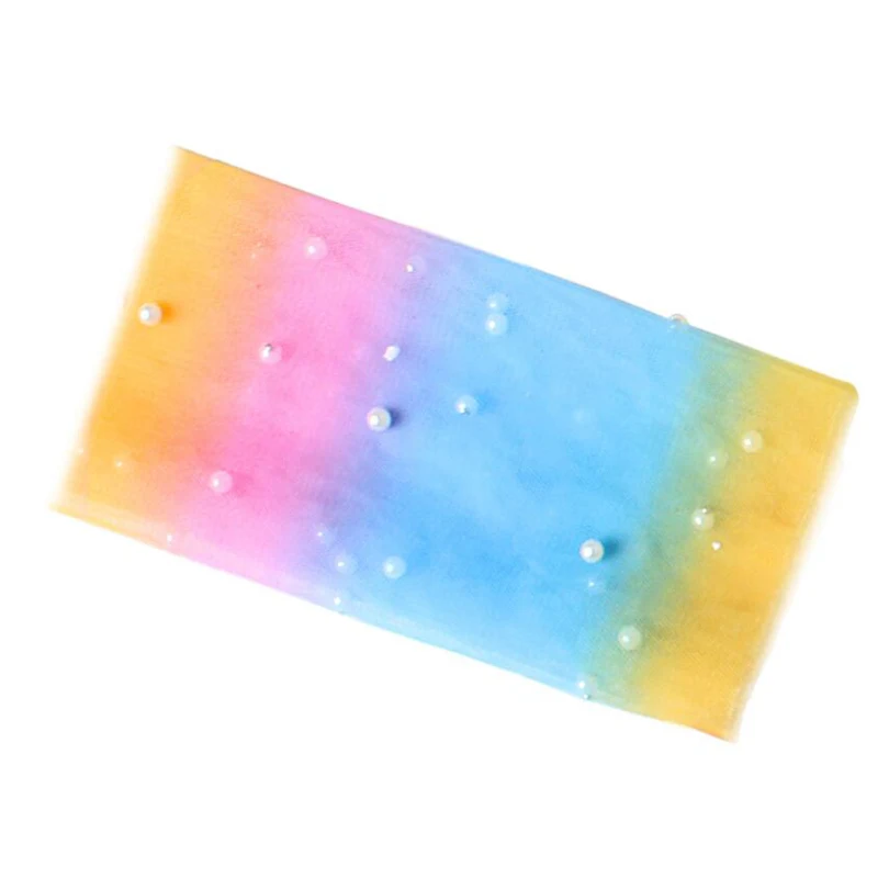 Rainbow Gradient Mesh Fabric Starry Gauze Yarn Pink Background Cloth Net Red Nail Photo Lace sequins | Дом и сад