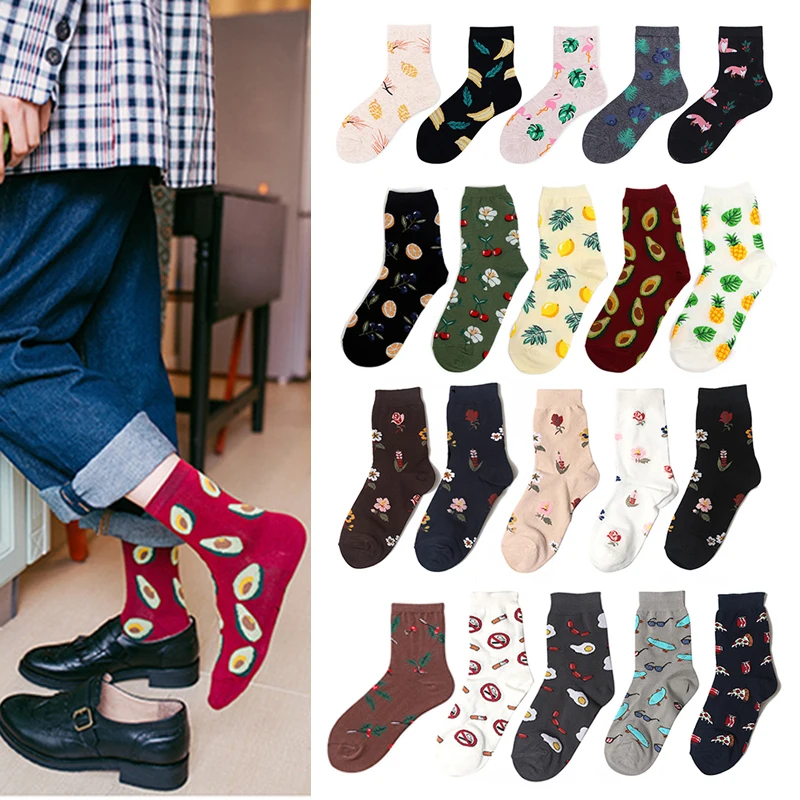 PEONFLY с милым принтом животными кавайные носки в Корейском стиле Стиль женские