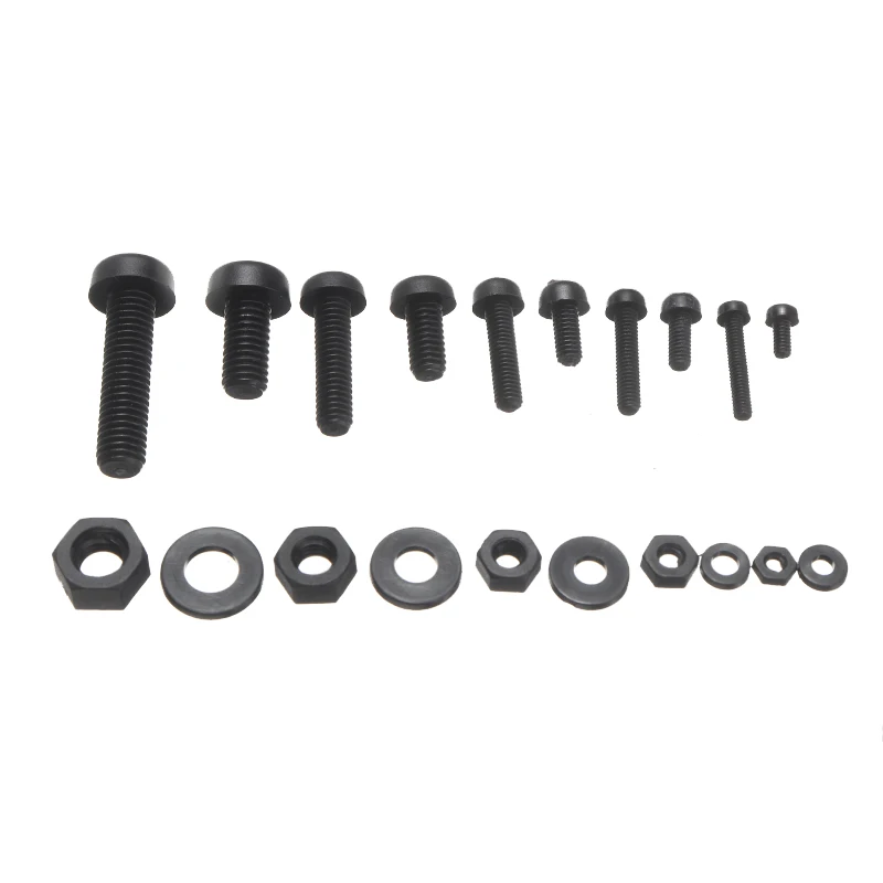 150Pcs Hex Screw Kit Nylon Bolt Nut Standoff Spacer Assortment Set Black Tool M2 M2.5 M3 M4 M5 with Box|Винты| |
