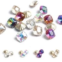 new nail art rhinestones 30pcspack pointed bottom square glass mix color stones strass crystals for 3d nails decoration