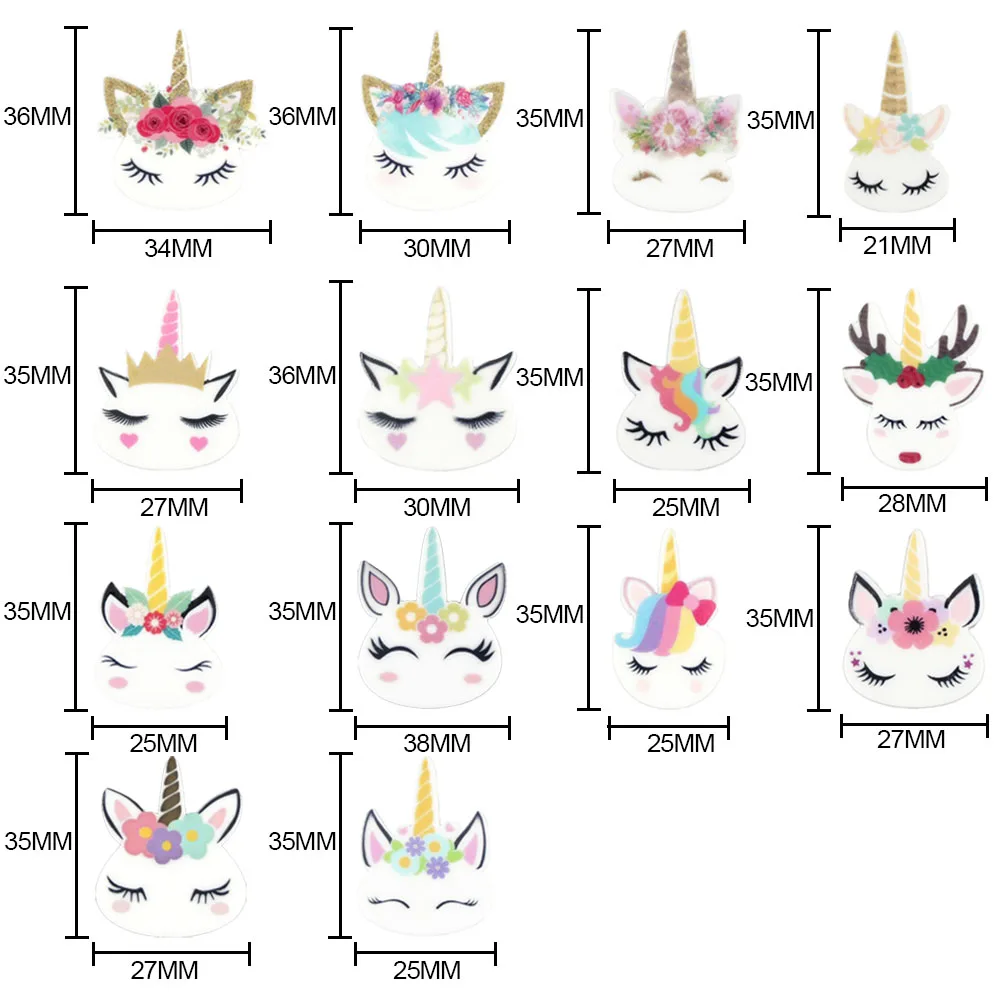 10 шт./лот кабошоны для головы лошади из полимера луков мультяшных коней плоские