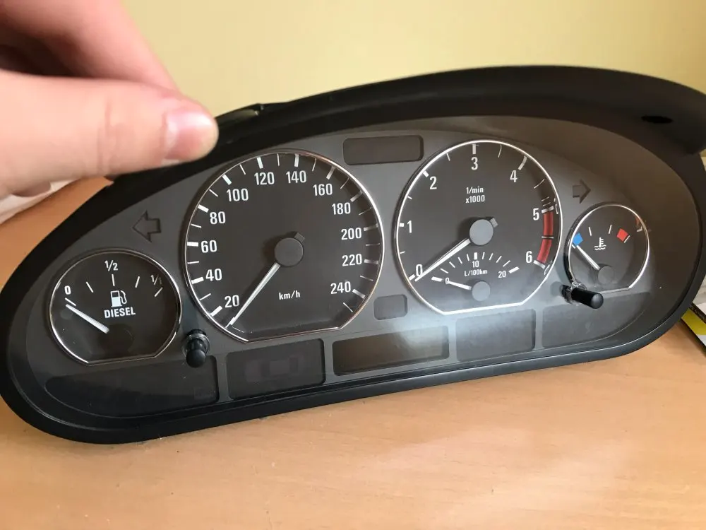 Хромированное кольцо для спидометра приборной панели подходит BMW E46 98-05 3 серии |