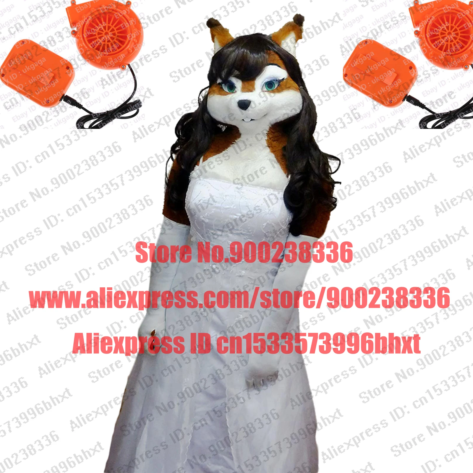 Sponge Head Fursuit Miss Fox Costume Wedding Catwomens Suits Clothing Carnival Outfits Dress-up Unisex Adults | Тематическая одежда
