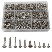 900pcs stainless steel screw cross self tapping bolt pwa with pad phillips round screws bolt kit for connection of machine