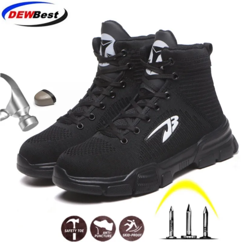 

DEWBEST Fashion Casual Shoes Boots Men&Women Warm Winter Work Safety Shoes Lace-Up Waterproof Work Tooling Safety Boots