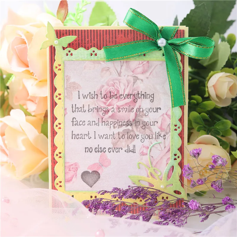 DiyArts бабочка край фон металлические режущие штампы кружева границы Скрапбукинг