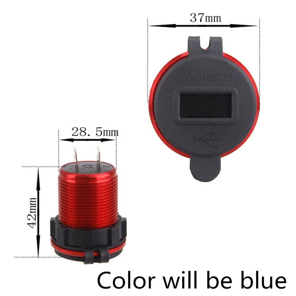 

Blue USB Charger Dual Fast Outlet Power Socket Voltmeter 1 Piece 12V-24V