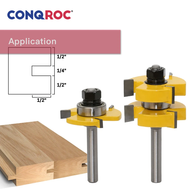 Набор фрез с 3 зубцами и 8 мм хвостовик деревянный дверной пол