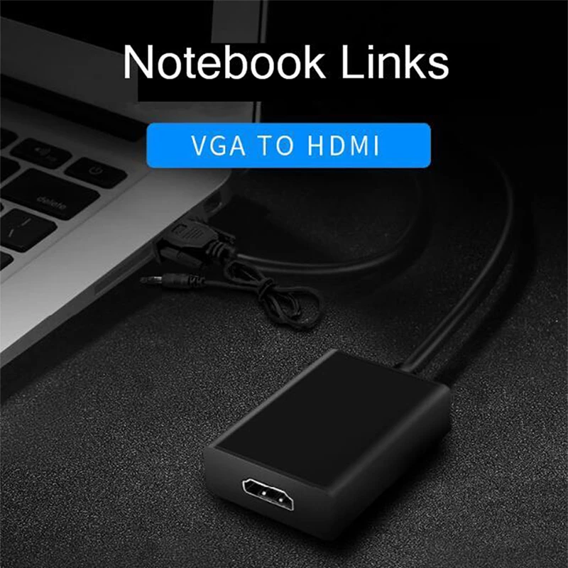 Адаптер SeenDa с HDMI на VGA переходник цифрового аналоговый видео аудио Hdmi для ПК