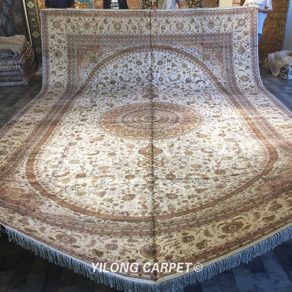 Goedkoop Yilong 12 'X 18' Grote Perzische Stijl Yilong Factory Handgemaakte Zijden Oosterse India Tapijt (WY294C)