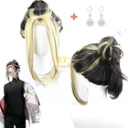 Парик для косплея ханемия казутора из аниме Токио, парик в пучок черного и золотого цвета, волосы из волокна, аксессуары для фестиваля, вечеринки и Косплея