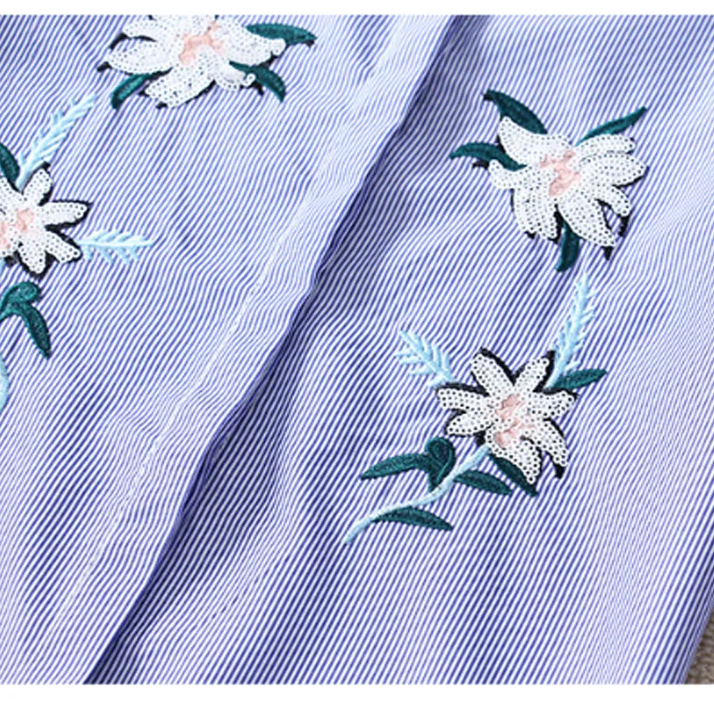 

Fashion Women Shirts 2021 Long Sleeve Turn-down Collar Casual Women Tops Office Lady Embroidery Floral Women Clothing 5140 50
