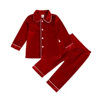 fashion kids christmas pyjamas set velvet baby girl pajamas long sleeve topspants spring autumn children clothing 1 9 years