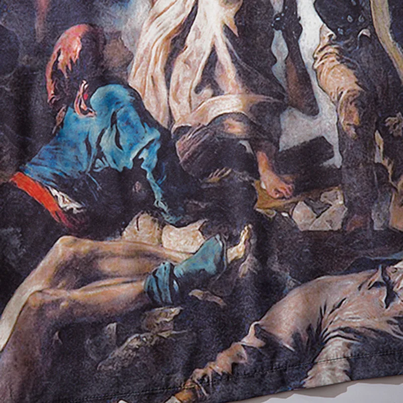 Кимоно мужское свободного покроя с японским принтом тонкая пиджак в стиле