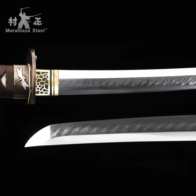 

Genuine Handmade Japanese Sword-Real Katana-T10/1095 Steel Blade Series-Clay Tempered With Real Hamon Razor Sharp-Dragonfly Tsub