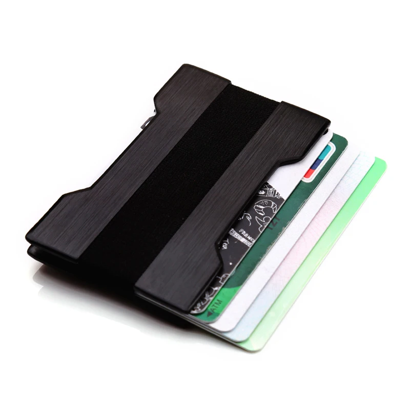Повседневный металлический держатель для кредитных карт мужской кошелек с Rfid