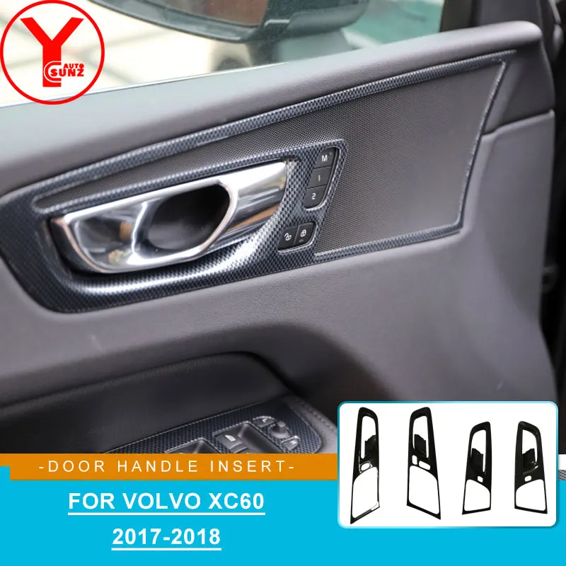 

ABS Carbon Door Handle Cover For Volvo XC60 2017 2018 2019 Bowl Trim Car Accessories Interior Tuning Styling Parts YCSUNZ