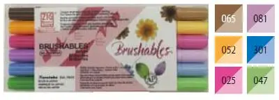 ZIG Kuretake MS-7700, водонепроницаемые кисти, цветные, двухконцевые кисти, 4 шт, набор маркеров, Япония - Цвет: BRIGHT