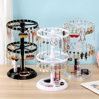 rotating jewelry organizer plastic jewelry display stand rack clear jewelry dish holder for earrings necklace bracelet pendant