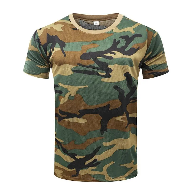 Для мужчин футболка военные камуфляж Повседневное тактический бой футболки с