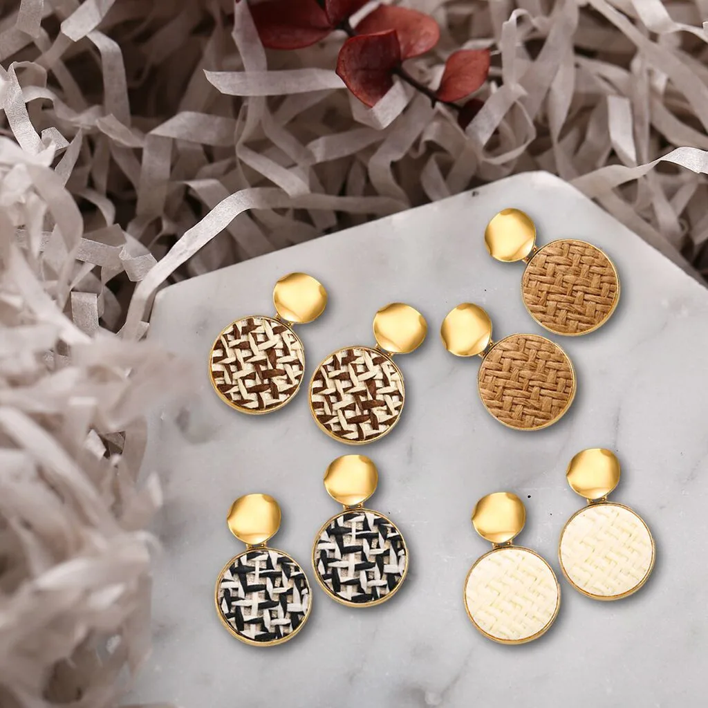 Корейские массивные деревянные серьги уксусная кислота геометрические круглые