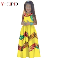 african clothes for kids bazin riche lovely baby girls wave patchwork ankara print long dresses children party clothing ys204016