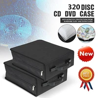 hot 320 pcs cd dvd dics media storage cover portable carry sleeve hard bag case wallet holder box wzipper sleeves