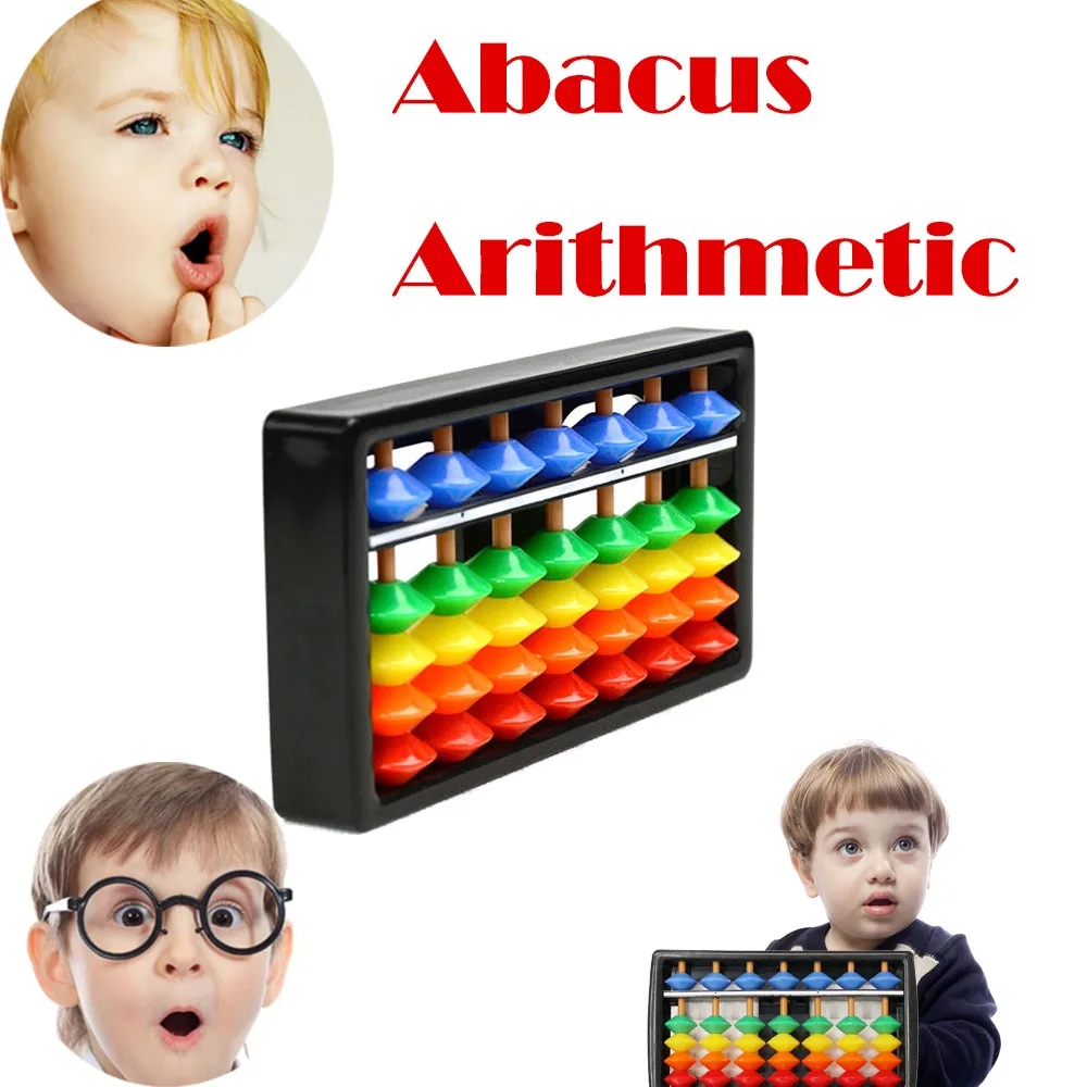 

7 Digits Kids Math Calculating Tools Plastic Abacus Arithmetic Soroban Abacus Toy Early Education Montessori Toys For Children