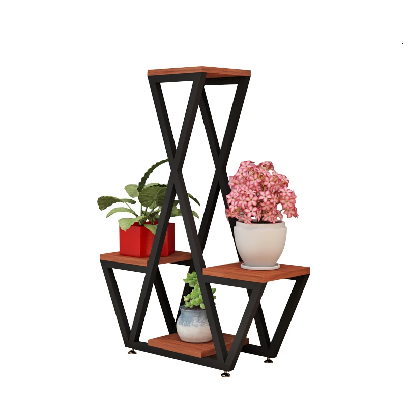 Iron Art Flower Rack Shelf Balcony Many Function A Living Room Northern Europe Originality Indoor Landing Type Flowerpot Frame |