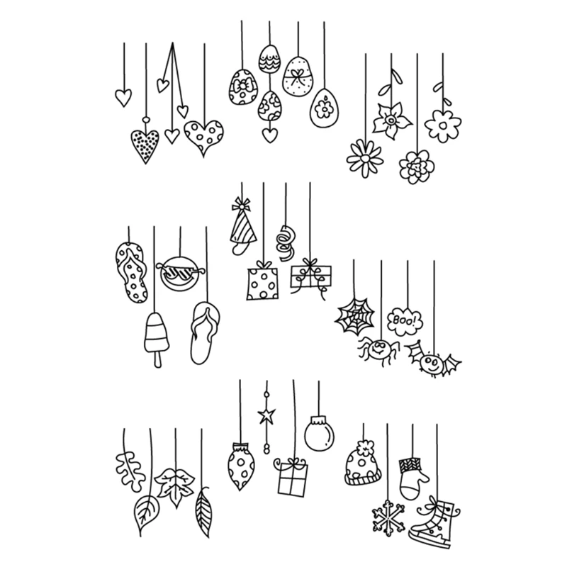 

Flag Pulling Ornament Silicone Clear Seal Stamp DIY Scrapbooking Stamps Decor 95AA