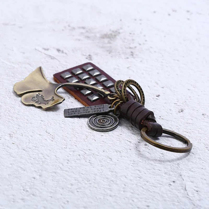 Винтажный брелок в виде листьев гинкго билоба подвеска на удачу для ключей