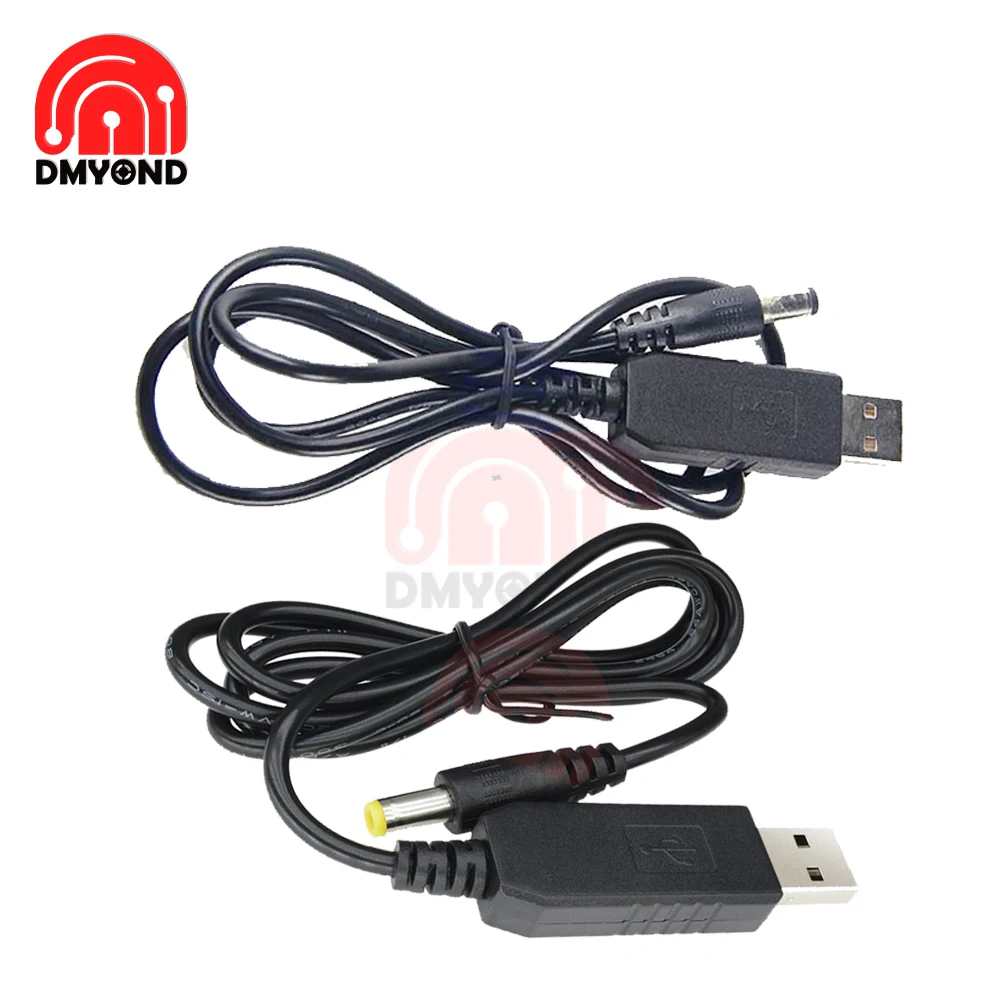 1 м DC-DC USB 5V до 9В/12V кабель 5 5x2 мм DC Jack Напряжение Boost зарядный шнур шаг вверх