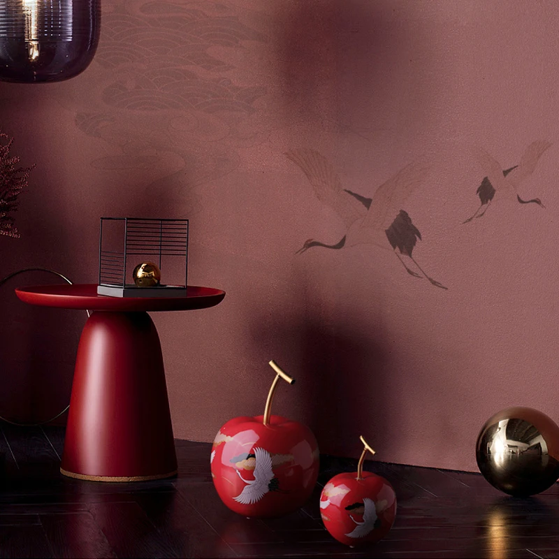 New Chinese Creative Red Apple Pear Figurine Living Room TV Cabinet Xiangyun Crane Feng Shui Ornaments Home Decoration Crafts | Дом и сад