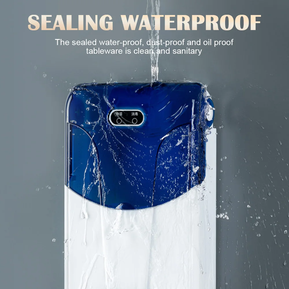 

Multifunctional Spoon Fork Chopstick Storage Holder Dust UV Air Drying Chopstick Machine Drain Rack for Kitchen Wall-mounted