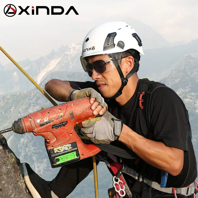 xinda abs rock climbing helmet goggles for caving canyoning safety helmet downhill helmet speleology mountain rescue equipment free global shipping