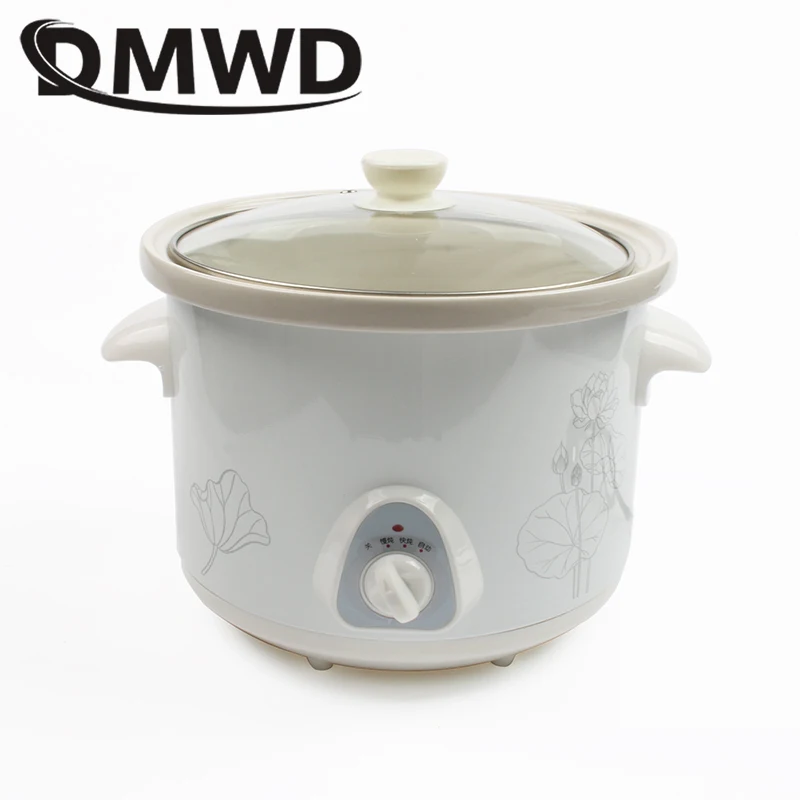 DMWD 1.5L электрическая мини-Мультиварка тушеная суп каша здоровье горшок контроль времени керамическая машина для приготовления пищи для детей Пароварка для еды ЕС
