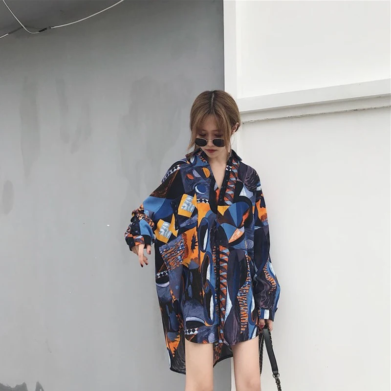 Женская рубашка с длинным рукавом SuperAen Harajuku Повседневная Свободная 2018 | одежда