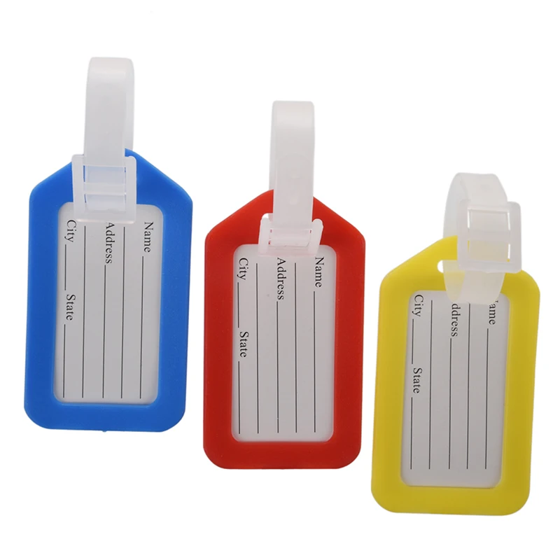 FGGS-адрес информации жесткие пластиковые сумки рюкзак багажная бирка 3 шт красный