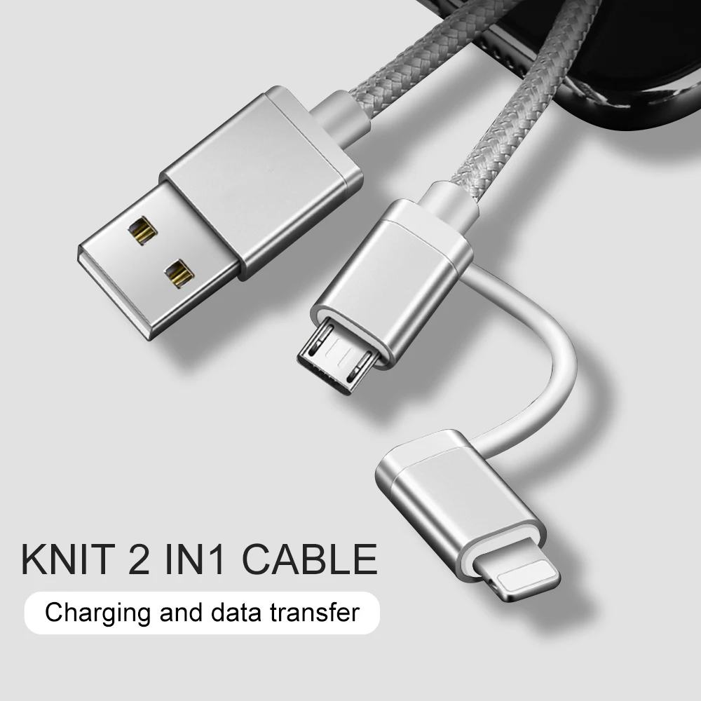 Swalle 2 в 1 вязанный usb кабель micro usb c кабель быстрое зарядное устройство 2A usb кабель для передачи данных для iPhone andriod кабель для мобильного телефона