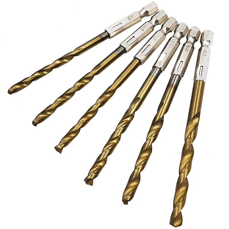 

13pcs Bit for Electric Screwdriver 6.35mm HSS Titanium Metal Drills Construction Tools Twist Drill Bit Set Woodworking Tools