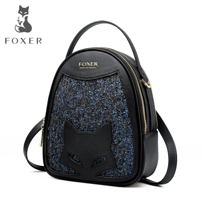 FOXER, Воловья кожа, блестящая кожа, Мини Блестящие сумочки, женские маленькие сумки на плечо, дамские Qute мини-сумки, модный дизайн, высокое качество